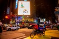 Pedicab across the street on times square , new yor