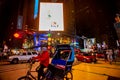 Pedicab across the street on times square , new yor