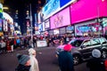 People and the traffic of Times Square, new york Royalty Free Stock Photo