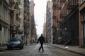 New York City empty streets with tall buildings and skyscrapers in Manhattan. Royalty Free Stock Photo