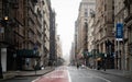 New York City empty streets with tall buildings and skyscrapers in Manhattan. Royalty Free Stock Photo