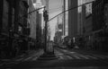 8th ave by W 43rd st black and white Royalty Free Stock Photo