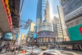 New York City , New York / USA - July 04 2019 : View of New York City from in front of Times Square subway station on 42nd street Royalty Free Stock Photo