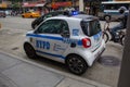 Tiny NYPD police car. Smart police car in New York City