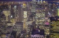 New York City at Night. Aerial View. HDR Image Royalty Free Stock Photo