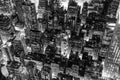 New York City at night in black and white Royalty Free Stock Photo