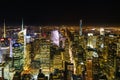 New York city at night from Empire State Building Royalty Free Stock Photo