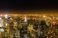 New York city at night from Empire State Building Royalty Free Stock Photo