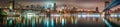 New York City, night panorama, Brooklyn Bridge Royalty Free Stock Photo
