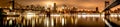 New York City, night panorama, Brooklyn Bridge Royalty Free Stock Photo