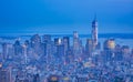 New York City night skyline Royalty Free Stock Photo