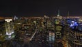 New York City Night Skyline Aerial Royalty Free Stock Photo