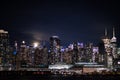 New York City night skyline Manhattan midtown buildings Royalty Free Stock Photo