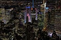 New York City nighttime skyline Royalty Free Stock Photo