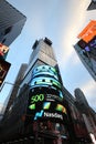 The headquarters of the NASDAQ Stock Exchange, the second largest trading market in the world in Times Square Royalty Free Stock Photo