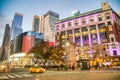 New York City, NY - December 1st, 2018: Night traffic around Herald Square in Manhattan Royalty Free Stock Photo