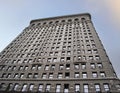 New York City, NY, USA. August 15, 2014: Flat Iron building facade. One of the first skyscrapers ever built Royalty Free Stock Photo