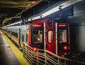 New York City, NY USA:  December 1, 2018 - A Train in the Subway of Grand Central Station Royalty Free Stock Photo