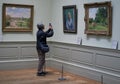 Visitors inside the Metropolitan Museum of Art