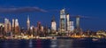 Hudson Yards skyscrapers under construction in Midtown West Manhattan with the Empire State Building. New York City, NY, USA Royalty Free Stock Photo