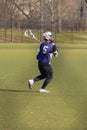 New York City, NY/USA - 3/19/2019: Lacrosse team during practice on Randall`s Island