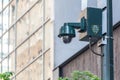 New York City, NY, USA - May 17, 2019: NYPD security surveillance camera an a street in USA