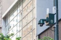 New York City, NY, USA - May 17, 2019: NYPD security surveillance camera an a street in USA