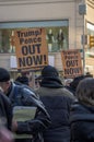 New York City, NY/USA - 11/09/2019: Protesters at an anti-Trump/Pence rally, in downtown NYC