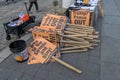 New York City, NY/USA - 11/09/2019: Protesters at an anti-Trump/Pence rally, in downtown NYC