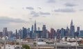 New York City NYC skyline on a relatively cloudy day.