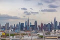 New York City NYC skyline on a relatively cloudy day.