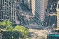 NEW YORK CITY - OCTOBER 2015: Aerial view of Flatiron Building and Madison Square Park, Manhattan, New York City, USA Royalty Free Stock Photo