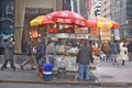 Food vending carts on the street in Manhattan Royalty Free Stock Photo