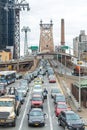 NEW YORK CITY - OCTOBER 24, 2015: Heavy traffic along Queensboro Bridge. Traffic around Manhattan is a big city issue