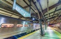 NEW YORK CITY - OCTOBER 20, 2015: Hoboken train station at night Royalty Free Stock Photo