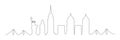 New York city one line buildings. New York City skyline vector illustration Royalty Free Stock Photo