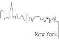 New York city one line drawing abstract background