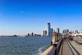 New York City panorama with Manhattan Skyline over Hudson River. Royalty Free Stock Photo