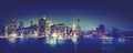 New York City Panorama Night Concept Royalty Free Stock Photo