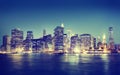 New York City Panorama Night Concepts Royalty Free Stock Photo