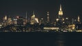 New York City panorama at night, USA Royalty Free Stock Photo