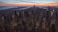 New York City panorama skyline at sunrise Royalty Free Stock Photo