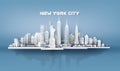 New York City panorama skyline with urban skyscrapers
