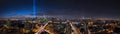 New York City Panorama of Tribute in Light and Skyline