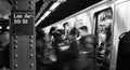 New York City People Commute to Work Subway Sign Rush Hour Royalty Free Stock Photo