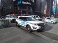 New York City police cars in Times Square
