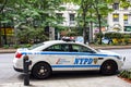 New York City Police Department car on the street Royalty Free Stock Photo