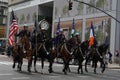 New York City Police Department Mounted Unit officers lead the 102nd Annual Veteran`s Day Parade along Fifth Avenue in Manhattan