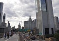 New York City, 3rd July: Brooklyn Bridge walkway over East River of Manhattan from New York City in United States