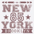 New York City retro vintage typography poster, t-shirt Printing design, vector Badge Applique Label Royalty Free Stock Photo